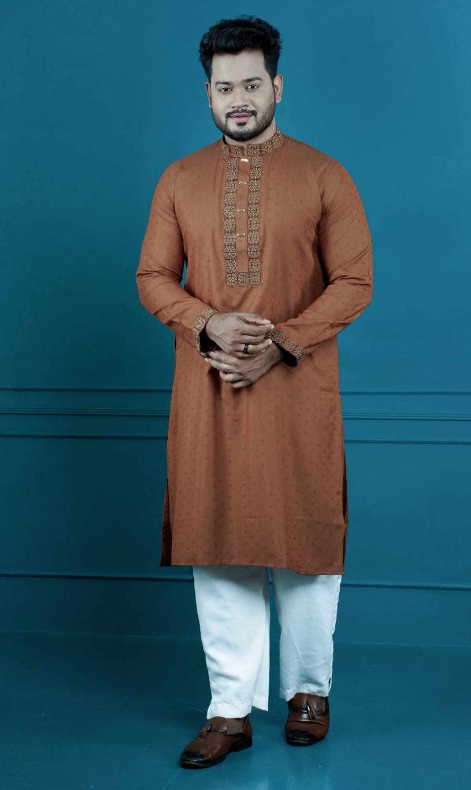 প্রিমিয়াম কট সিকুয়েন্স এম্ব্রয়ডারি পাঞ্জাবী